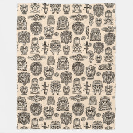 Aztec Inspired Mönster Fleecefilt