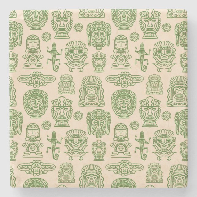 Aztec Inspired Mönster Stenunderlägg (Framsidan)