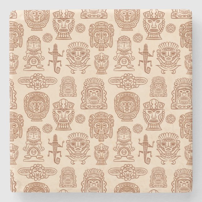 Aztec Inspired Mönster Stenunderlägg (Framsidan)