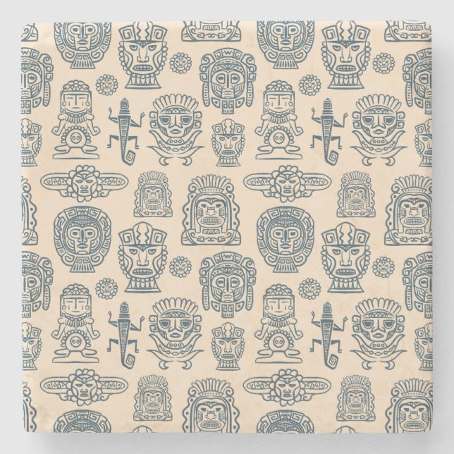 Aztec Inspired Mönster Stenunderlägg (Framsidan)