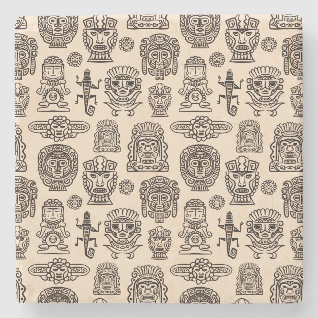 Aztec Inspired Mönster Stenunderlägg (Framsidan)