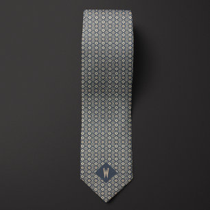 Aztec-Inspired Taupe och Grått Mönster Slips