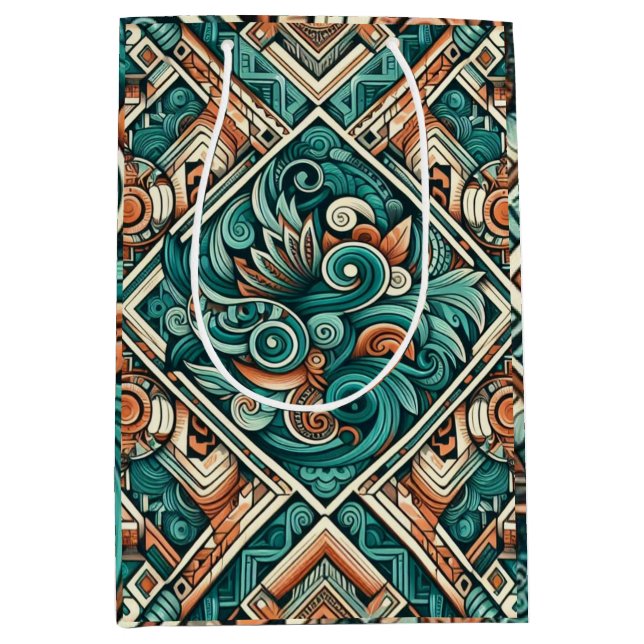 Aztec-Inspired Teal och Terracotta Mönster (Framsidan)