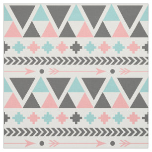 Aztec inspirerat mint- och blåttmönster tyg