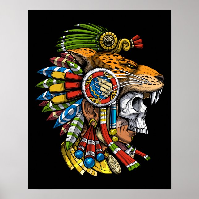 Aztec Jaguar Mask Poster (Framsidan)