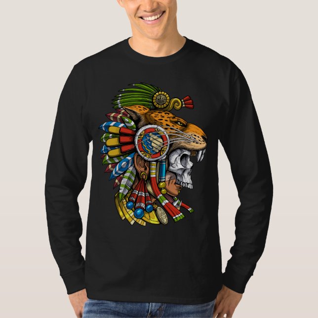 Aztec Jaguar Mask T Shirt (Framsida)