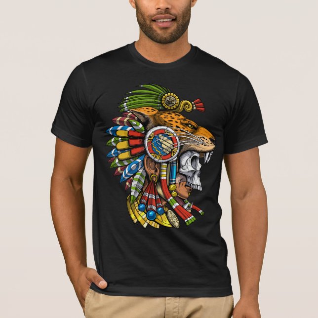 Aztec Jaguar Mask T Shirt (Framsida)