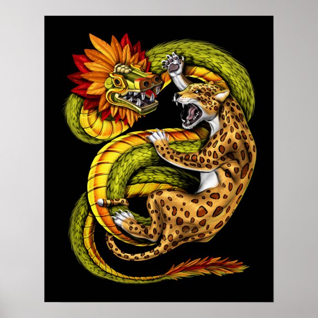 Aztec Jaguar vs. Quetzalcoatl Poster (Framsidan)