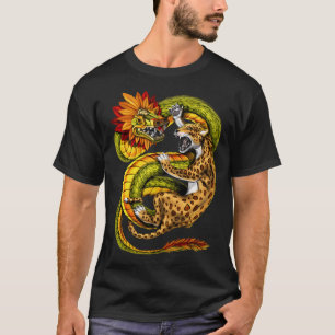 Aztec Jaguar vs Quetzalcoatl T Shirt