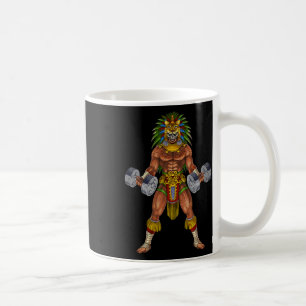 Aztec Jaguar Warrior Bodybuilding Gym Tyngdlyftnin Kaffemugg
