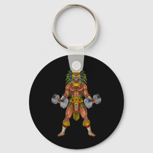 Aztec Jaguar Warrior Bodybuilding Gym Tyngdlyftnin Nyckelring