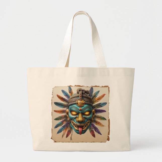 Aztec Jaguar Warrior Mask | Muay Thai Tribal Art Jumbo Tygkasse (Framsidan)