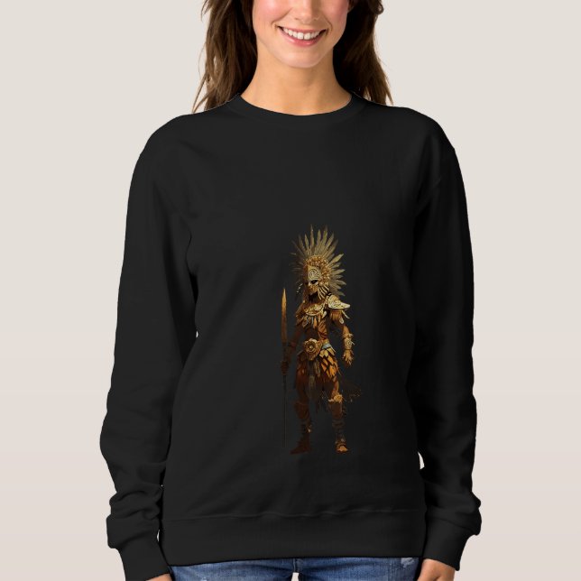 Aztec Jaguar Warrior Native Mexican Mythology Mana T Shirt (Framsida)