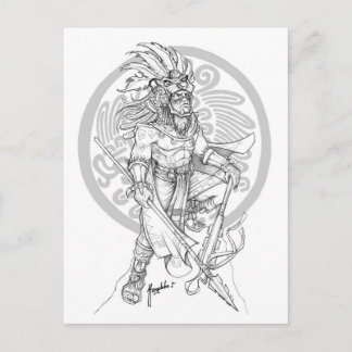 Aztec Jaguar Warrior Vykort