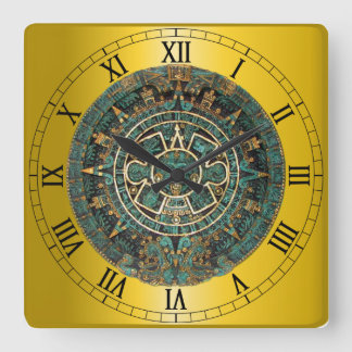 Aztec kalender fyrkantig klocka