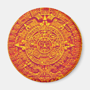 Aztec Kalender - guld Magnet