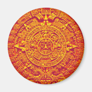 Aztec Kalender - guld Magnet