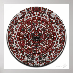 Aztec kalenderstenaffisch poster