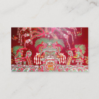 Aztec konst på röd design visitkort
