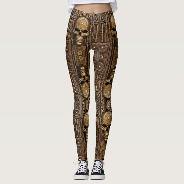 Aztec-konst, som reflekterar kulturen leggings (Framsida)