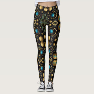 Aztec-konst, som reflekterar kulturen leggings
