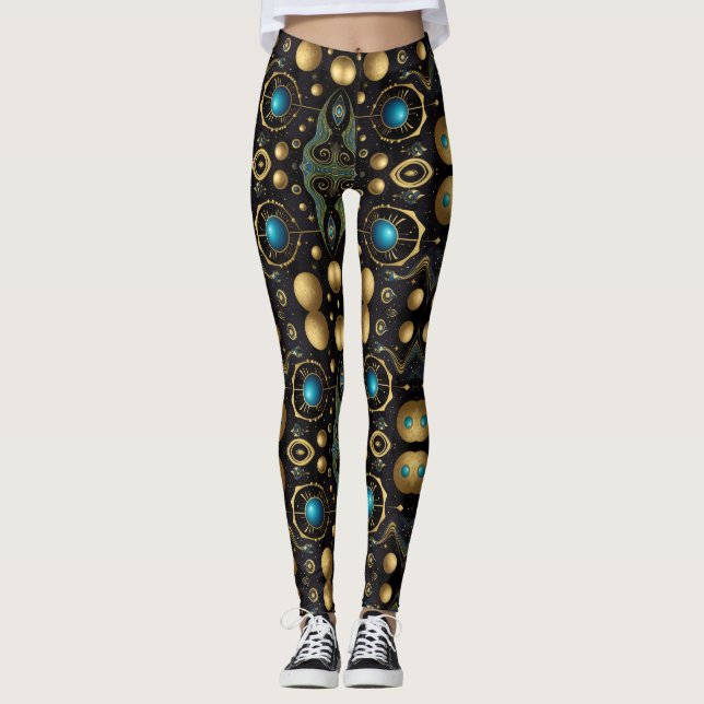 Aztec-konst, som reflekterar kulturen leggings (Framsida)