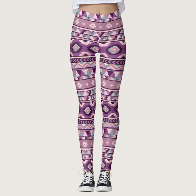 Aztec Lila Kvinnors könsstympning Leggings (Framsida)