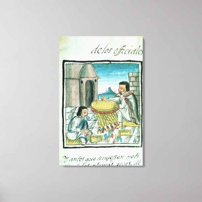 Aztec-luddarremsor på arbetsplatsen canvastryck (Framsida)