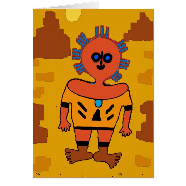 Aztec Man Abstrakt Hälsningskort (Framsidan)