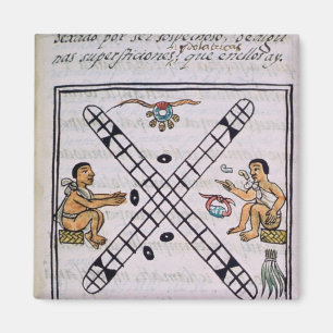 Aztec manar som spelar Patoli Magnet