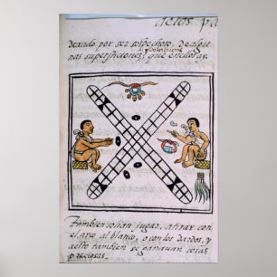 Aztec manar som spelar Patoli Poster