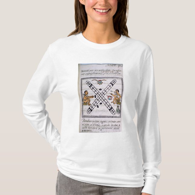 Aztec manar som spelar Patoli Tee (Framsida)
