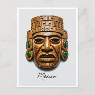 Aztec Mask Mexico Travel Vykort
