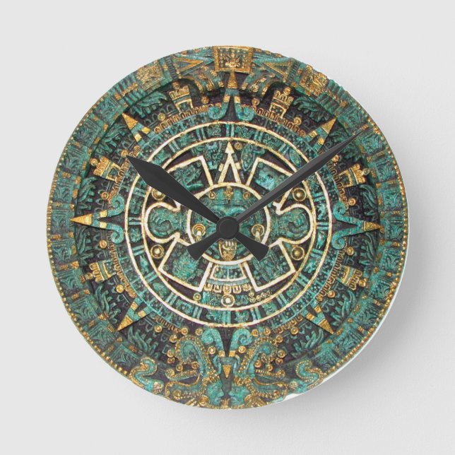 Aztec Mayan Ancient Round Disk Calendar Rund Klocka (Framsida)