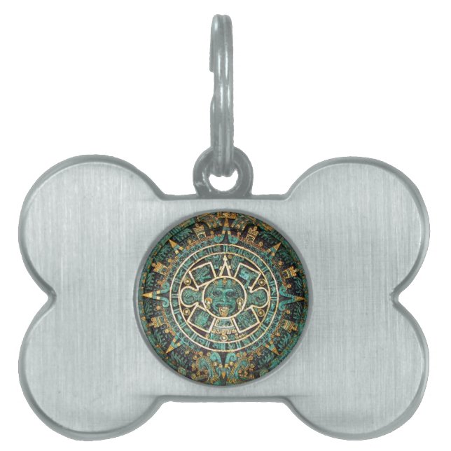 Aztec Mayan forntida rundadiskettkalender ID-bricka Husdjur (Framsidan)