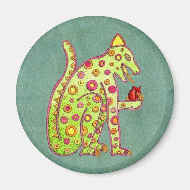 Aztec Mayan Inspired Jaguar Magnet (Framsidan)