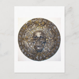 Aztec/Mayan Skull Warrior Calendar Vykort