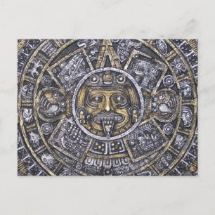 Aztec/Mayan Sol Calendar-vykort Vykort