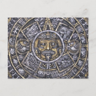 Aztec/Mayan Sol Calendar-vykort Vykort