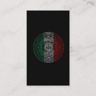 Aztec Mexica Calendar Mexikanska Flagga Art Visitkort