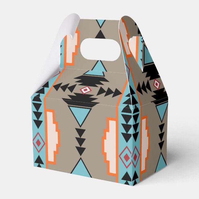 Aztec Mexican Geometric Mönster Presentaskar (Framsidan Sidan)