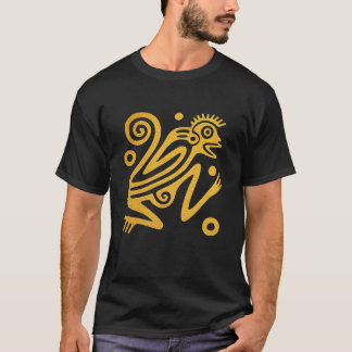 Aztec Mexican Stil Golden Monkey Art T-Shirt