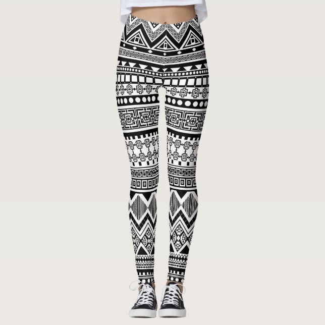Aztec Mexikanska abstrakten mönster Leggings (Framsida)