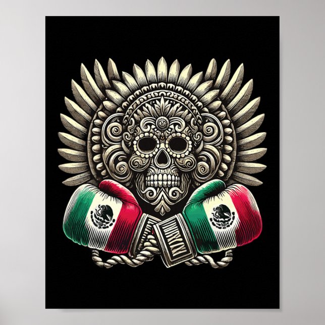 Aztec Mictlantecuhtli Mexikanska Pridet Boxing 1 Poster (Framsidan)