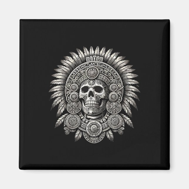 Aztec Mictlantecuhtli Mexikanska Pridet Boxing Magnet (Framsidan)
