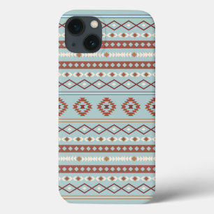 Aztec Mixed Motif Mönster Rusts Cream Blue