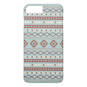 Aztec Mixed Motif Mönster Rusts Cream Blue