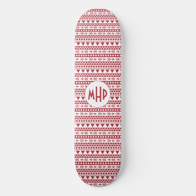 Aztec Mönster anpassningsbar monogram-skateboard Skateboard Bräda 19,5 Cm (Framsida)