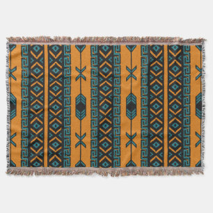 Aztec mönster för orange turkosSouthwest Mysfilt