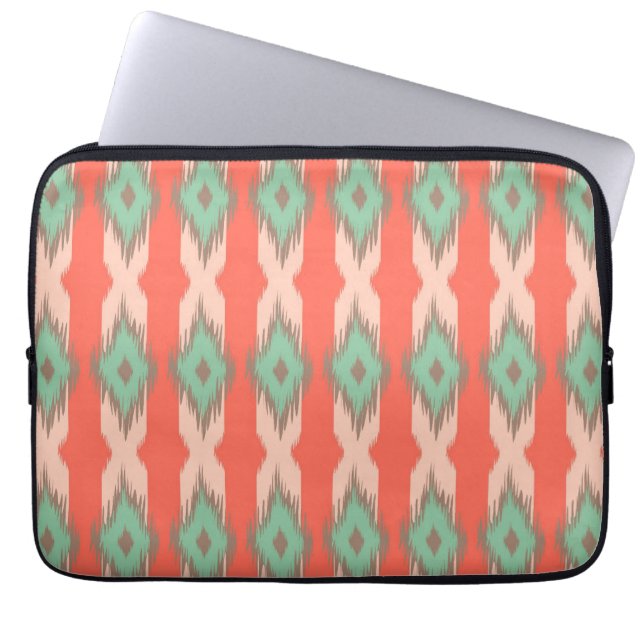 Aztec mönster för stam- geometrisk för ikat laptop sleeve (Framsidan)